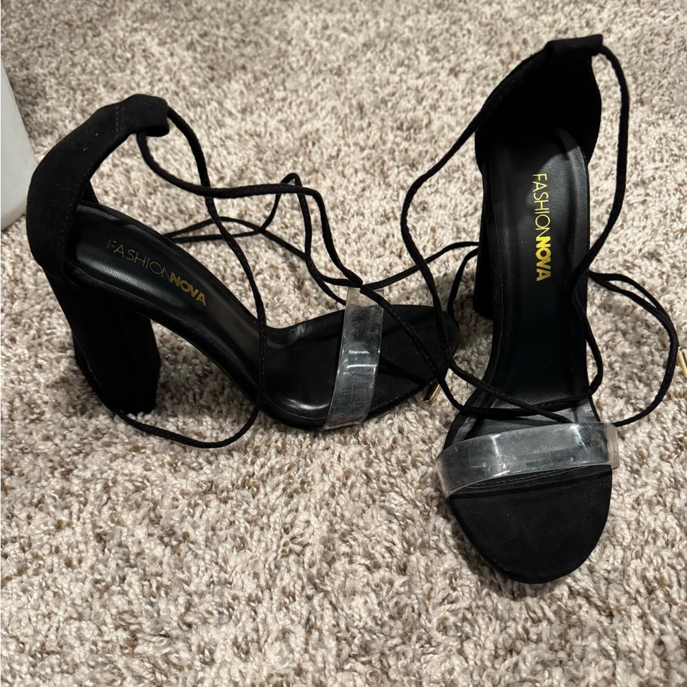 Faux Suede Wrap Around Heel